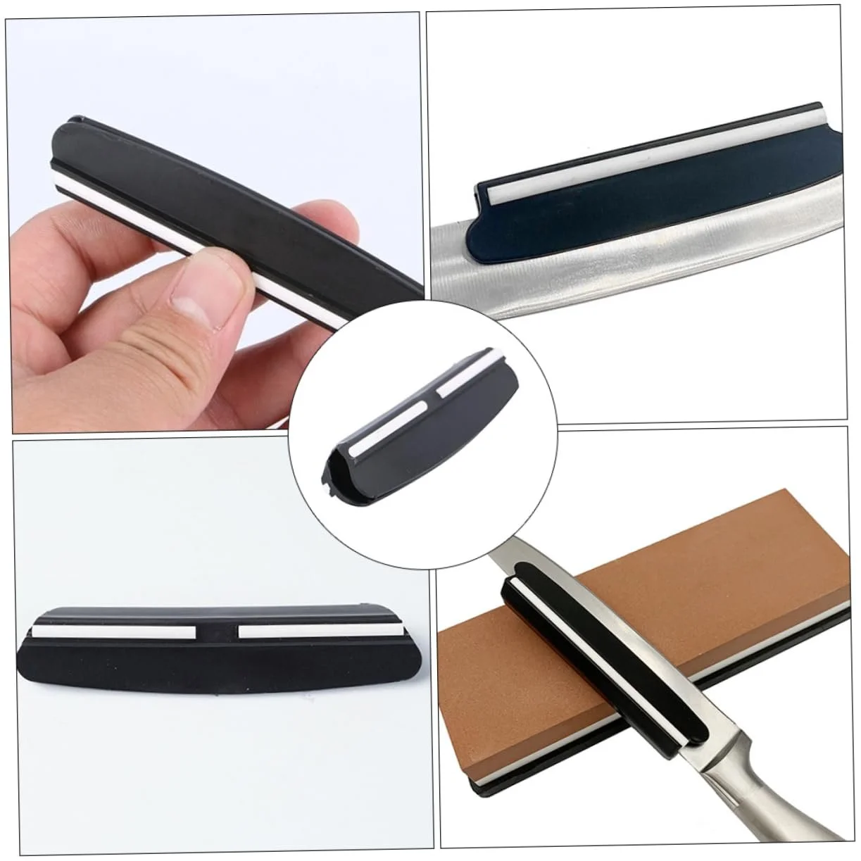 Напрямна для заточування ножів NUOBESTY набір з 2 штук пластикова чорна, фото №8