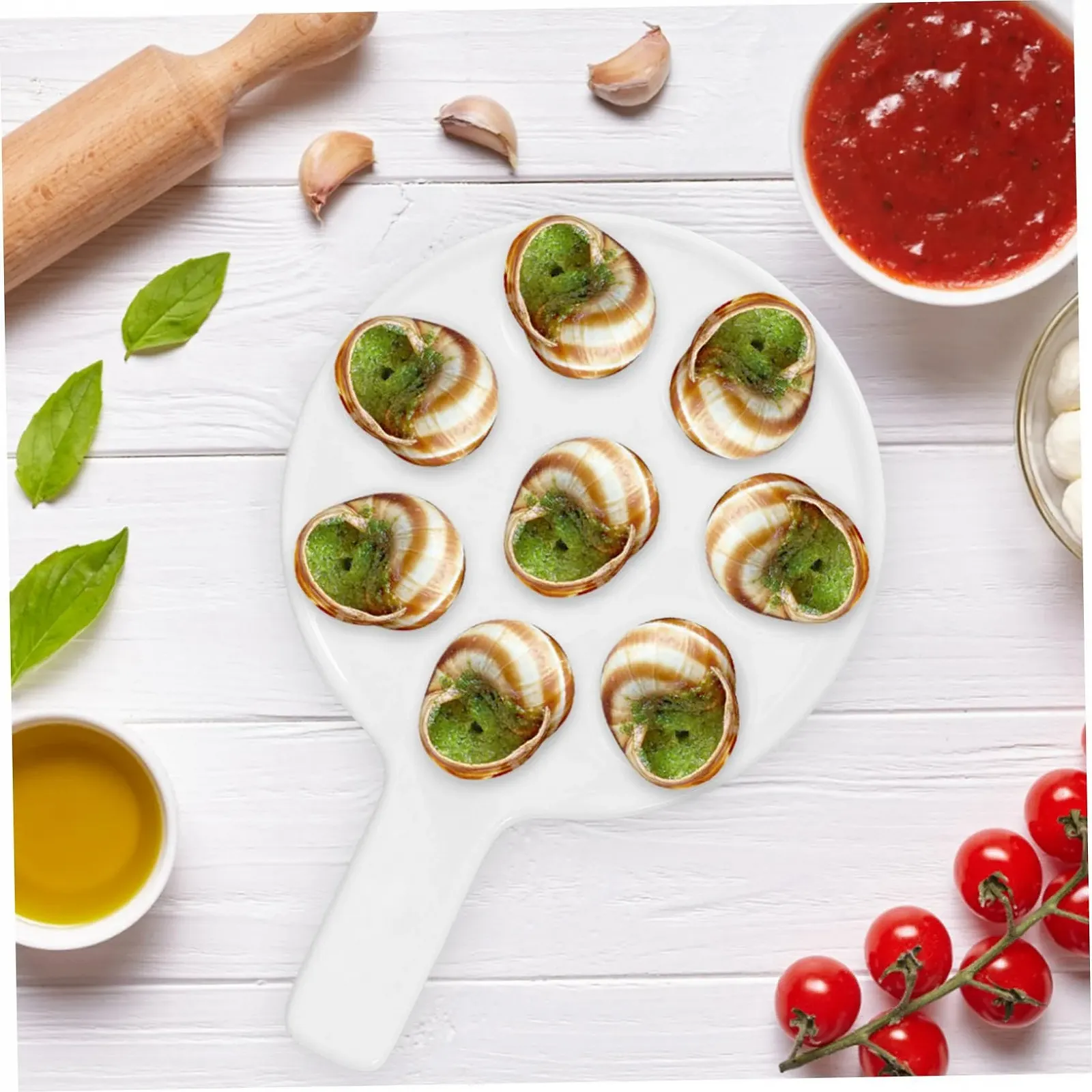 Форма для запекания улиток керамическая с ручкой нескользящая, фото №3 Форма для запекания улиток керамическая с ручкой нескользящая, фото №3