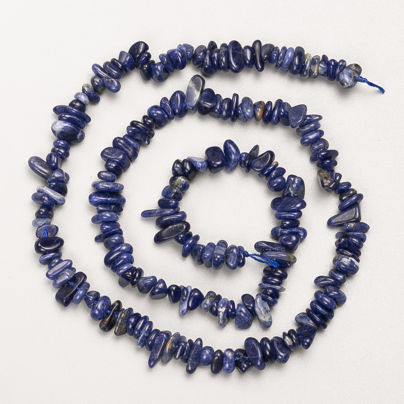 Намистини Лазурит натуральний камінь крихта на нитці d-6х2мм+- L-41см -, фото №1 Намистини Лазурит натуральний камінь крихта на нитці d-6х2мм+- L-41см -, фото №1