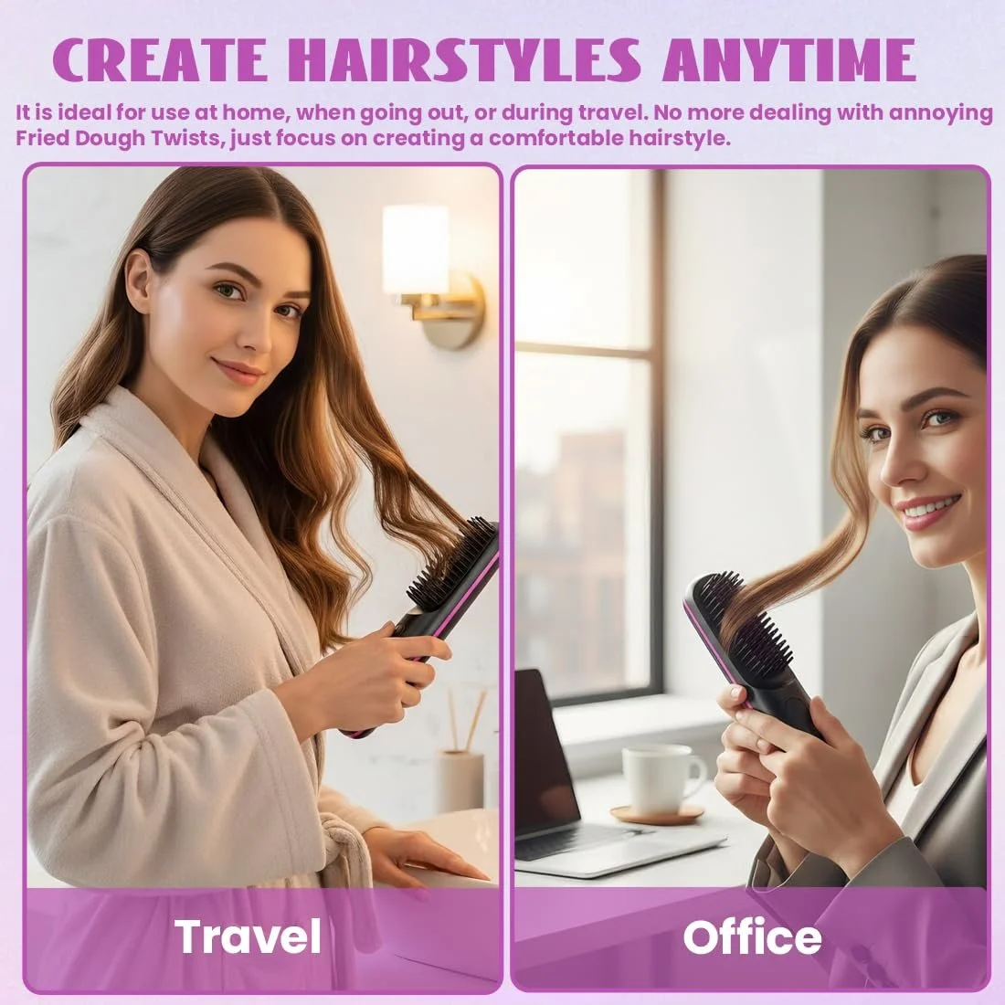 Щітка-випрямляч Go Brush Pro mini портативна акумуляторна 4000 мАг Чорна, фото №6 Щітка-випрямляч Go Brush Pro mini портативна акумуляторна 4000 мАг Чорна, фото №6
