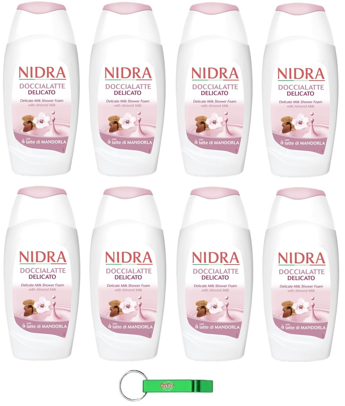 Гель для душу Nidra Doccialatte Delicato Ніжний з молочними протеїнами та мигдальним молочком 250 мл x 8 шт., фото №1