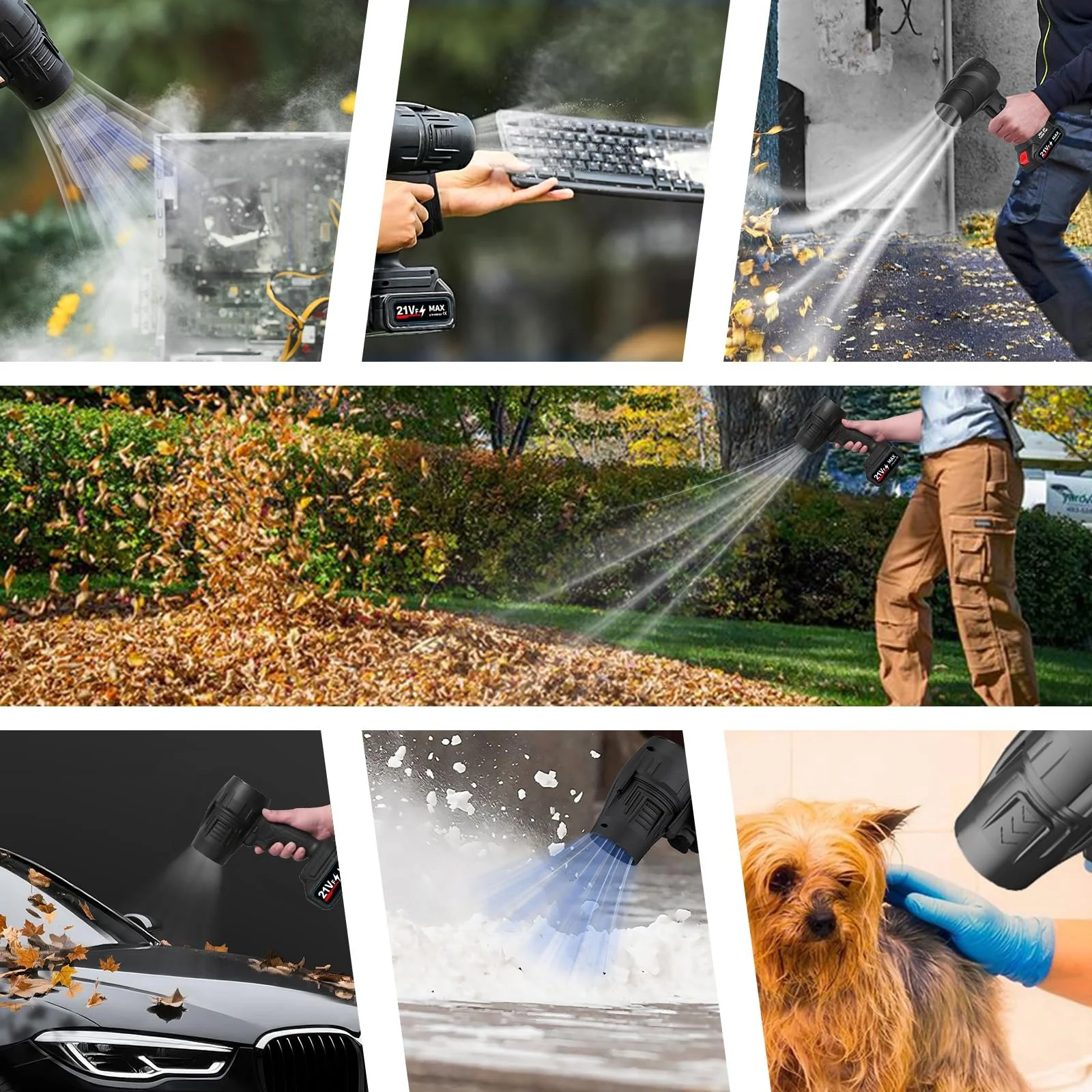 Електрична повітродувка Hulaiyaa 2 швидкості 35 000 rpm 2x 21 V 1500 mAh, фото №7 Електрична повітродувка Hulaiyaa 2 швидкості 35 000 rpm 2x 21 V 1500 mAh, фото №7