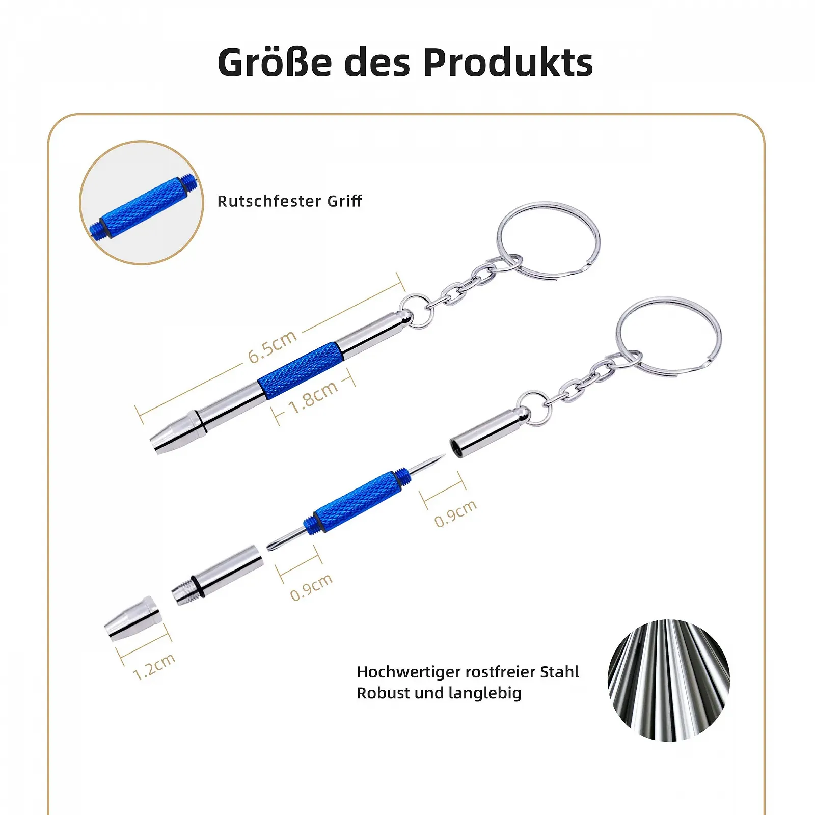 Набір Precision 4 в 1 Набір точних викруток для окулярів та годинників з брелоком із нержавіючої сталі, фото №6