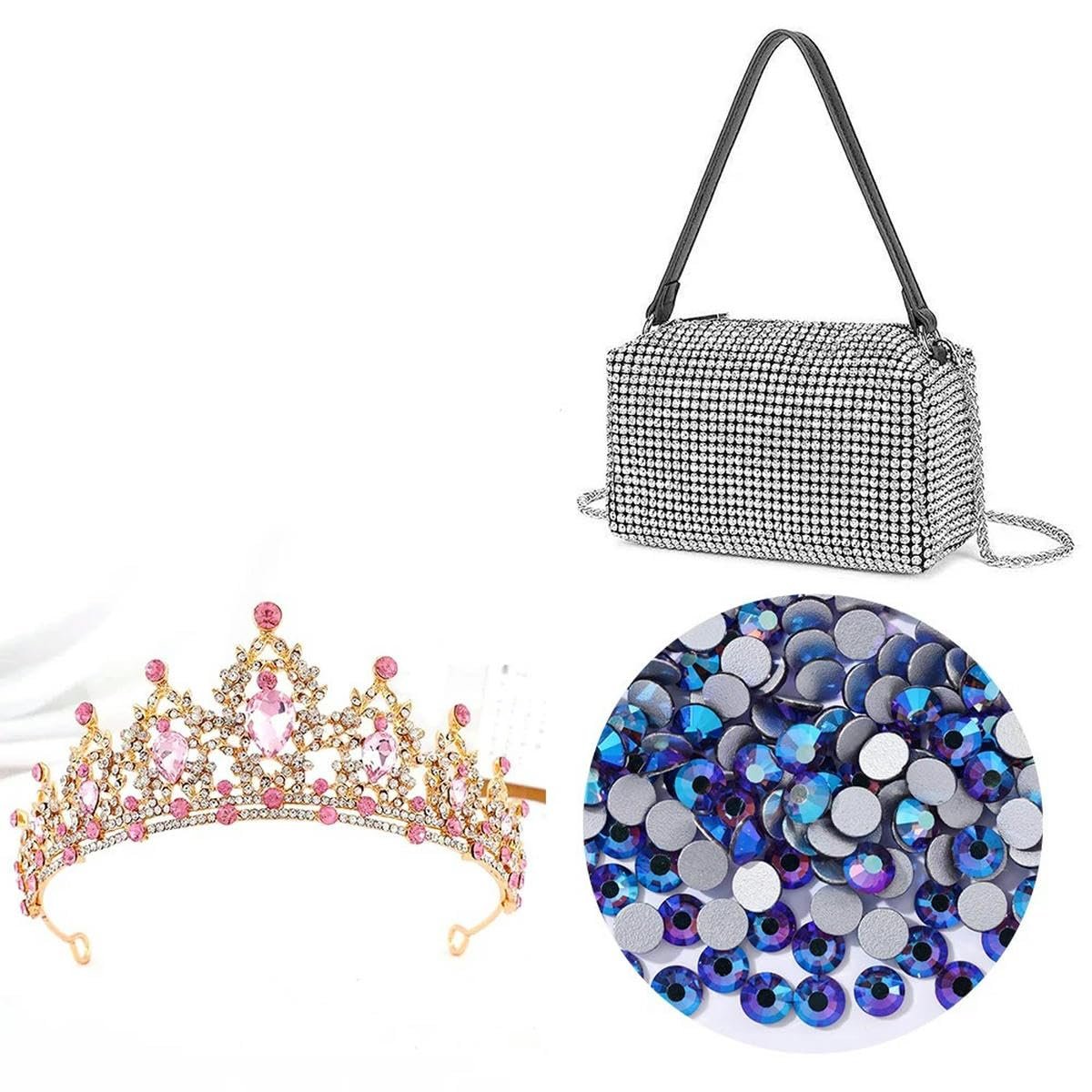 Стрази Блакитна серія з блискітками Плоска задня частина S, 1140 шт., фото №6 Стрази Блакитна серія з блискітками Плоска задня частина S, 1140 шт., фото №6