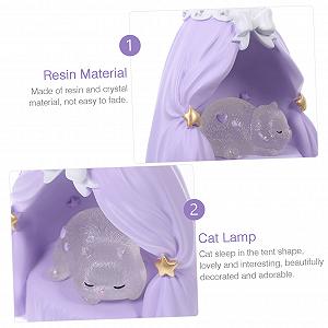 Ночник HOMSFOU Набор из 4 Детских Ламп Котенок Фиолетовый synthetic.ua - Фото 1