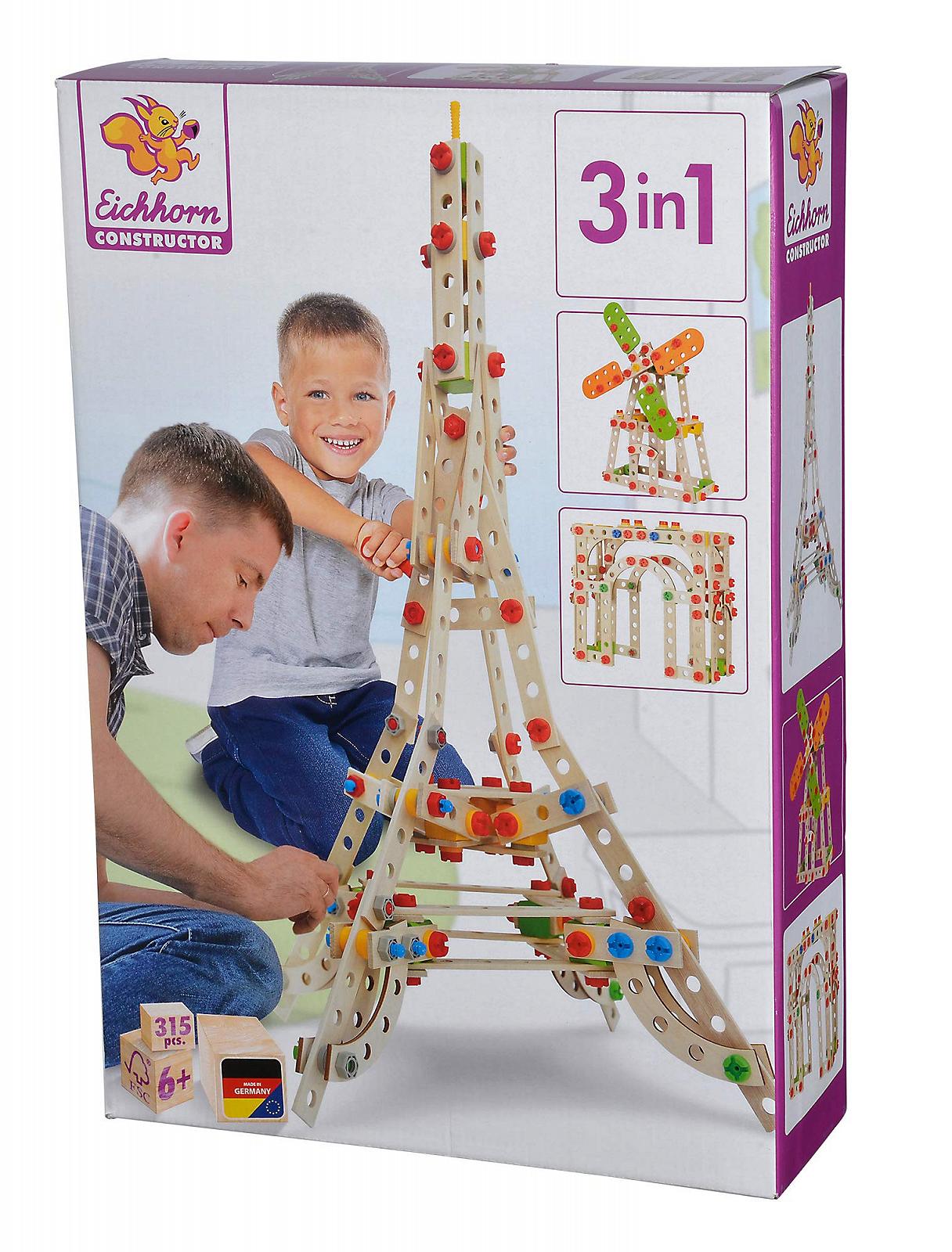 Конструктор Eichhorn Eiffel Tower 100039091 3 модели 315 штук, фото №1