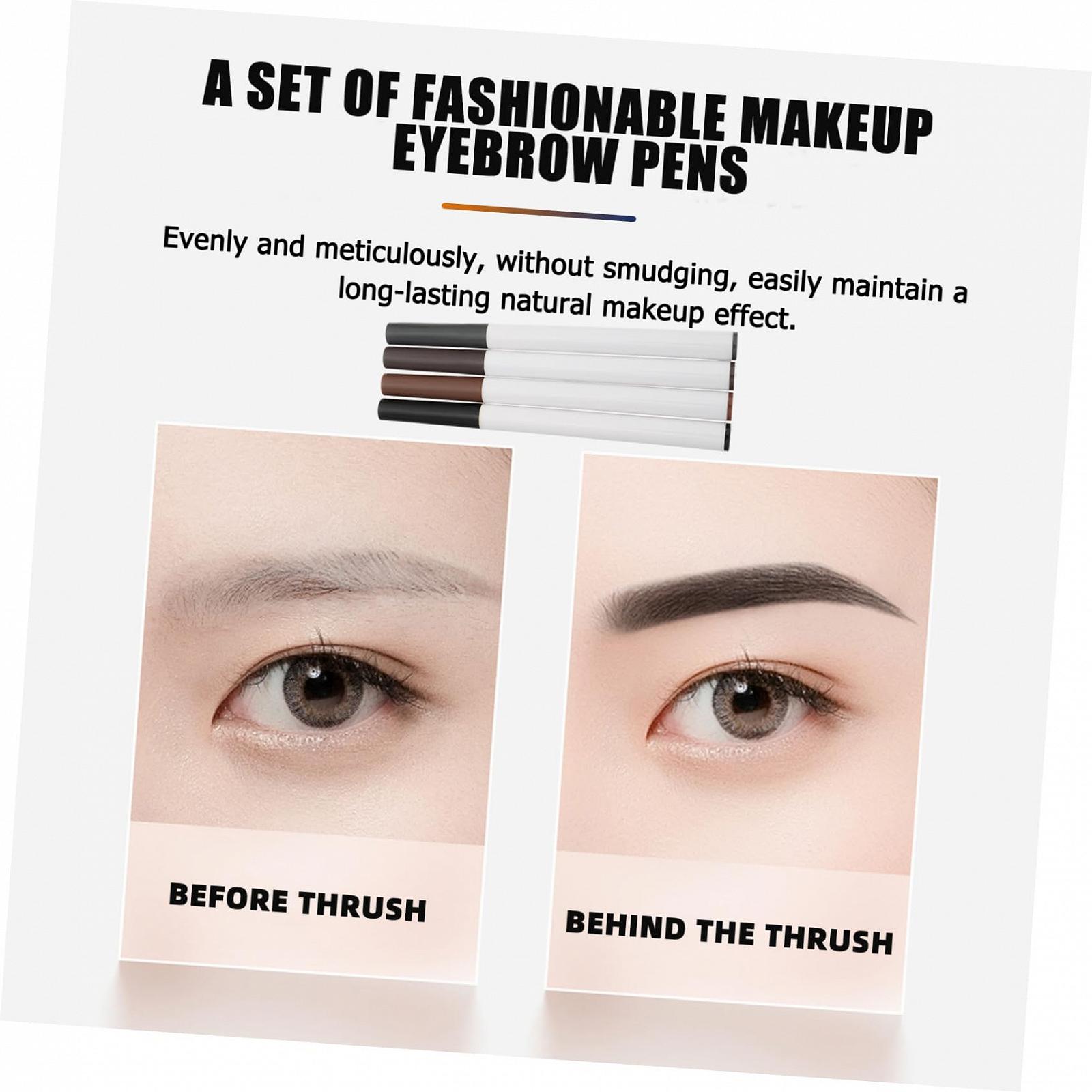 Олівець Beavorty 4 шт з чотирма наконечниками для брів та пензлика мікроблейдинг для брів кайал косметика для подорожей, фото №2 Олівець Beavorty 4 шт з чотирма наконечниками для брів та пензлика мікроблейдинг для брів кайал косметика для подорожей, фото №2