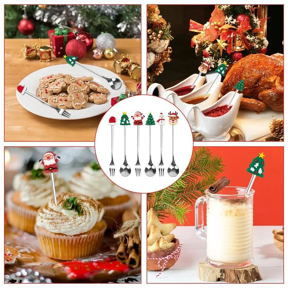 Набір різдвяних ложок 6 шт, фото №7