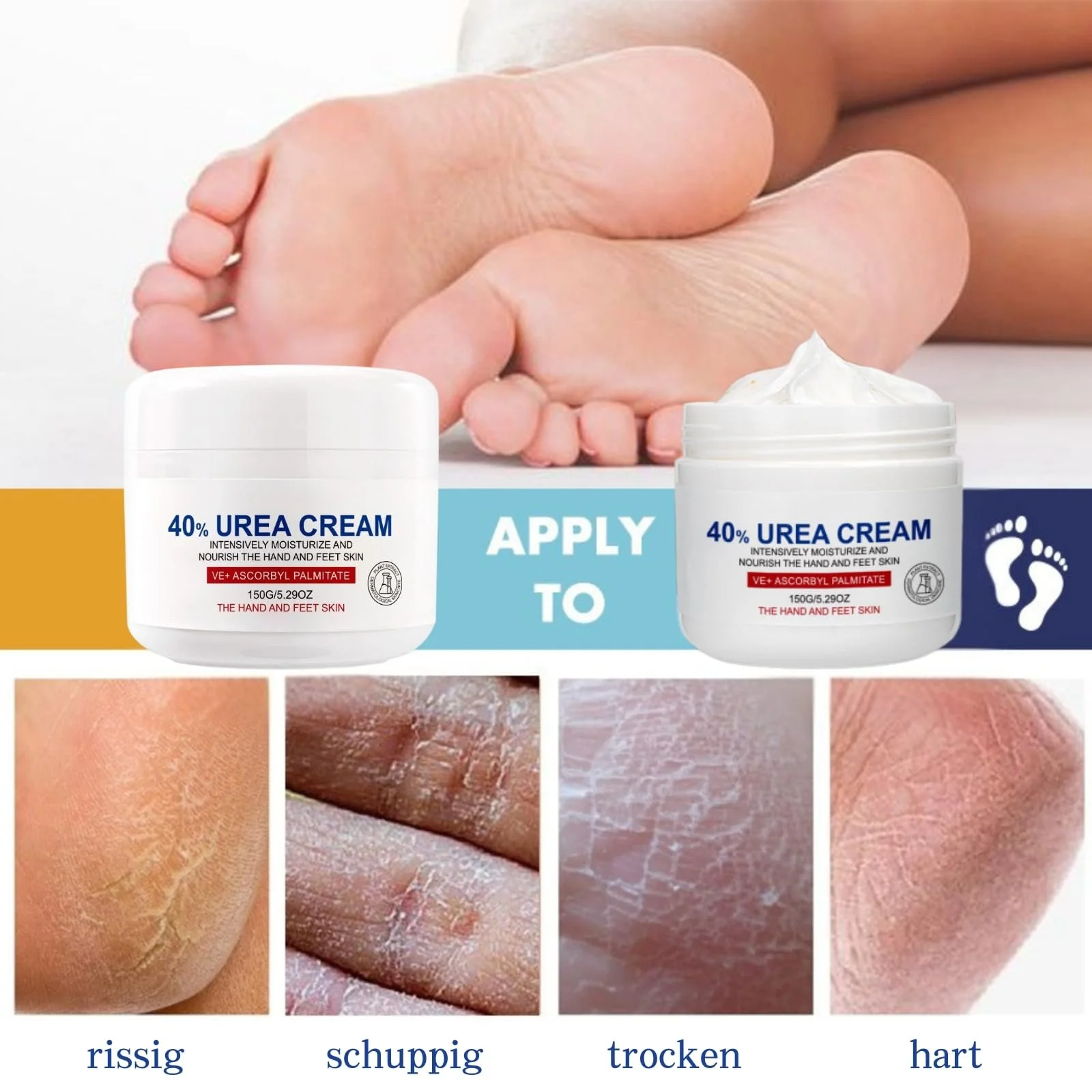 Крем для ног и рук Urea 40% против мозолей 40% мочевины, фото №5