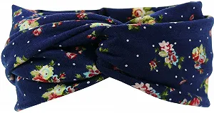 Пов'язка Harrys-Collection Жіноча з квітами Один Розмір Темно-синій - Фото 1