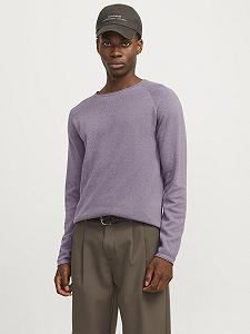 Вязаный пуловер JACK & JONES JJEHILL мужской, с круглым вырезом, базовый, с длинными рукавами, хлопковая рубашка synthetic.ua - Фото 1
