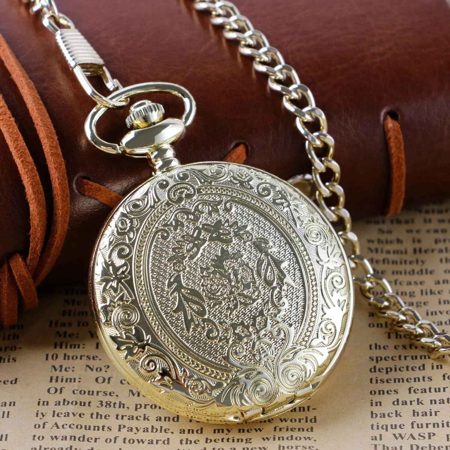 Кишеньковий годинник кварцовий з ланцюжком, Череп, арабські цифри, для Хелловіну та Різдва, Set-qz303-0720, фото №8