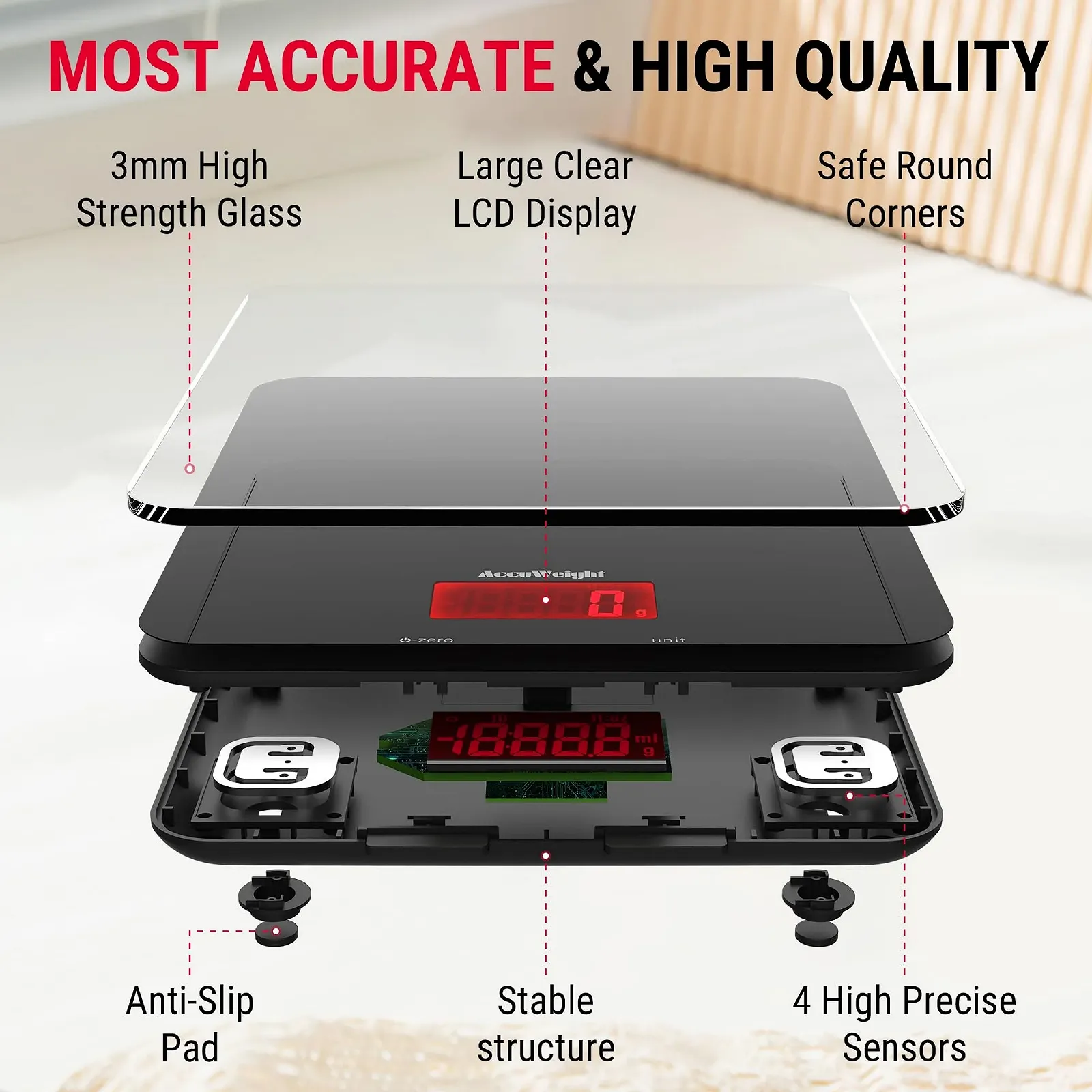 Кухонні ваги Accuweight Digital 5 kg LCD, фото №3