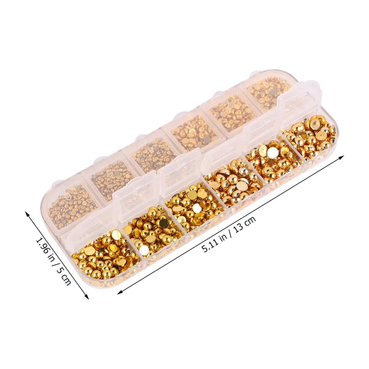 Наклейки для нігтів Перлини Півкола Золоті Beavorty Аксесуари для манікюру Золотий, фото №3