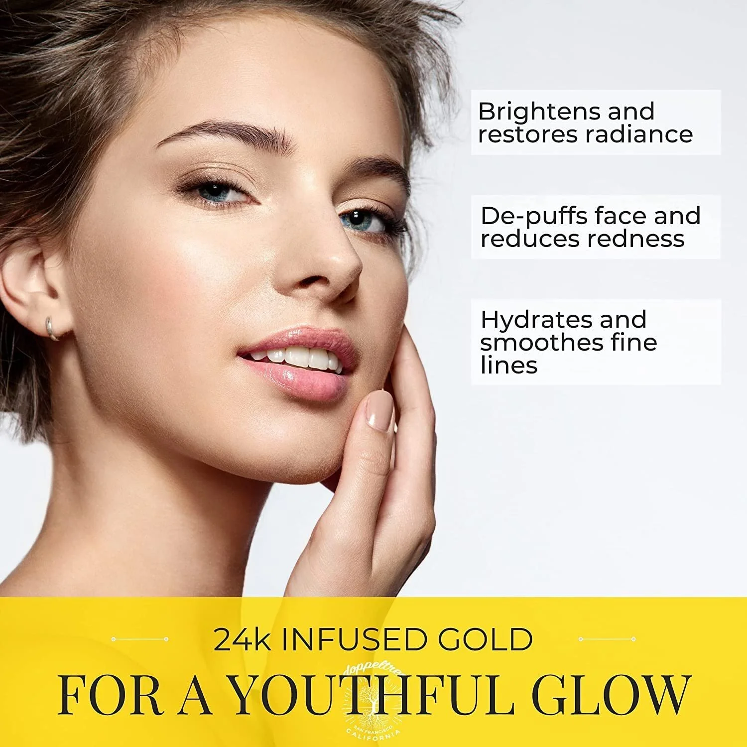 Маска для обличчя Doppeltree Gold з колагеном, гіалуроновою кислотою та 24-каратним нано золотом, фото №3