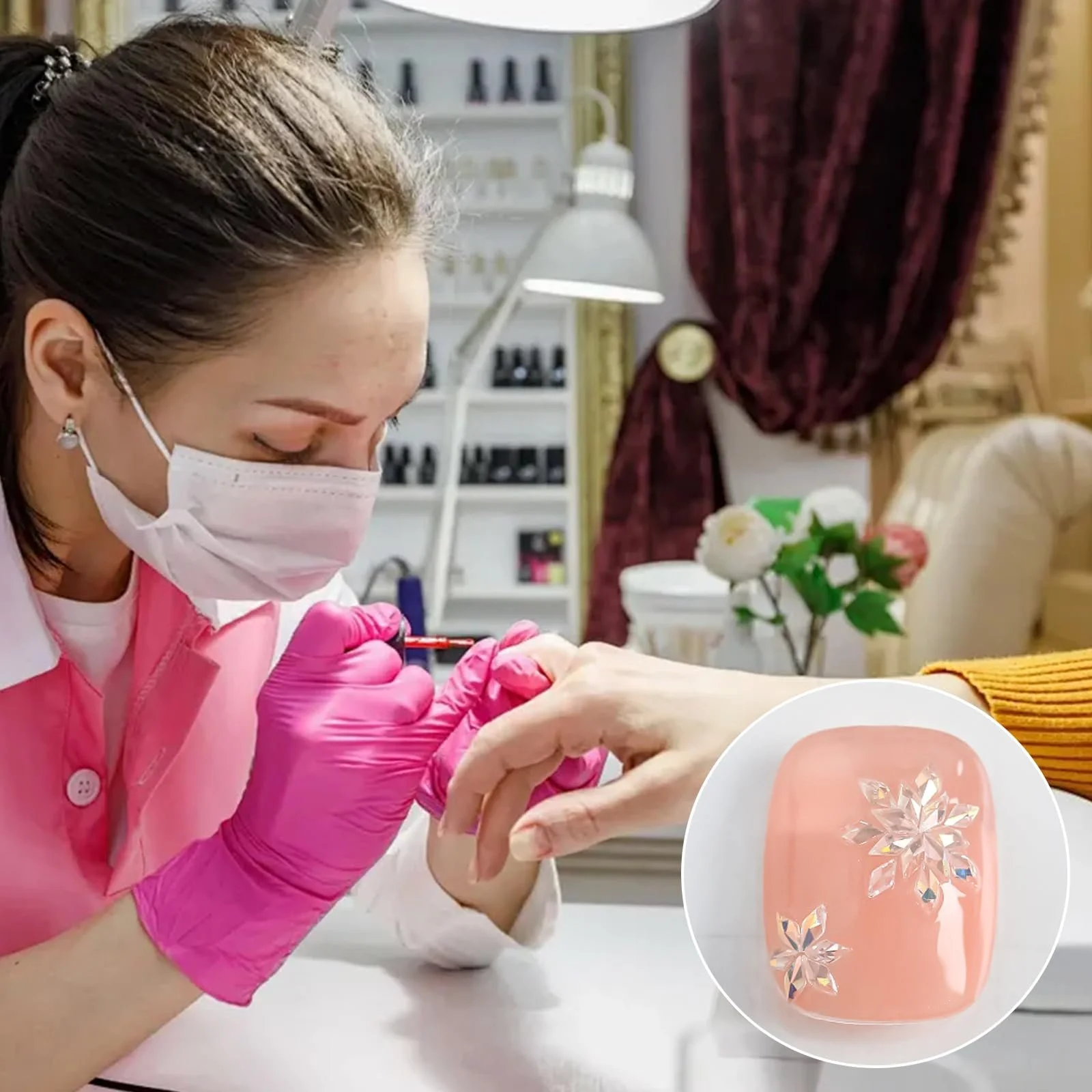 Стрази Набір для нігтів 100 шт, Блискучі камені, фото №5 Стрази Набір для нігтів 100 шт, Блискучі камені, фото №5