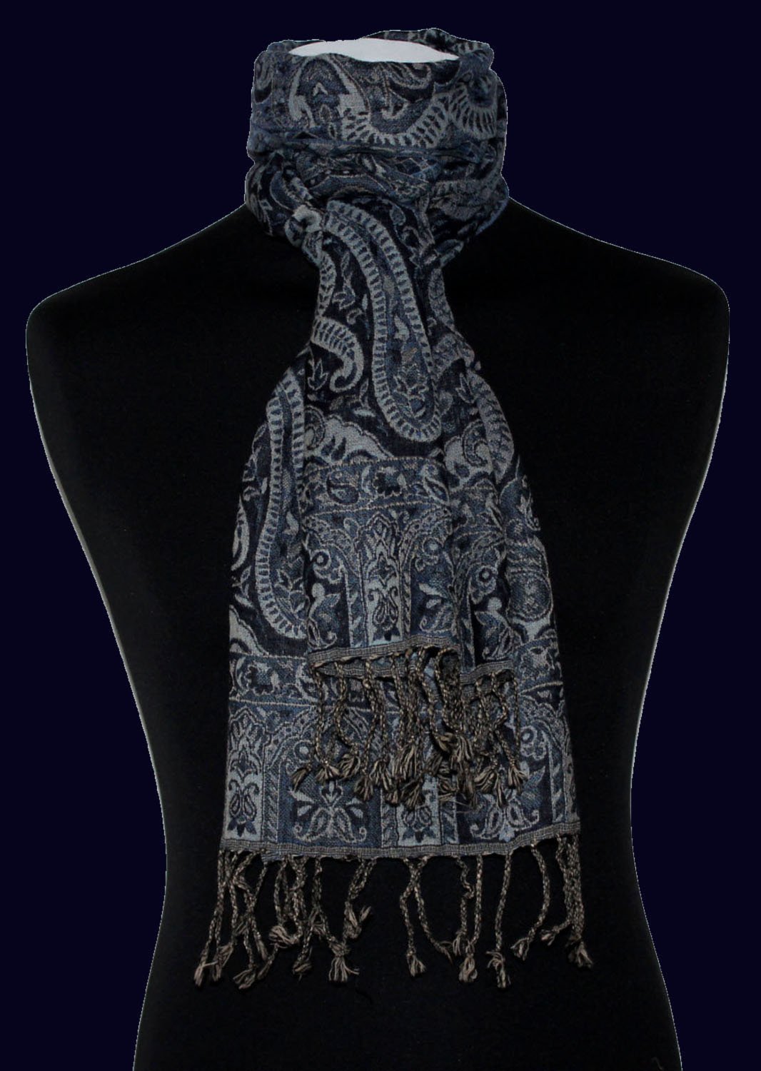 Шарф з вовни Lorenzo Cana Merino, м'який, з візерунком пейслі, багатокольоровий, 35 x 160 см, фото №5