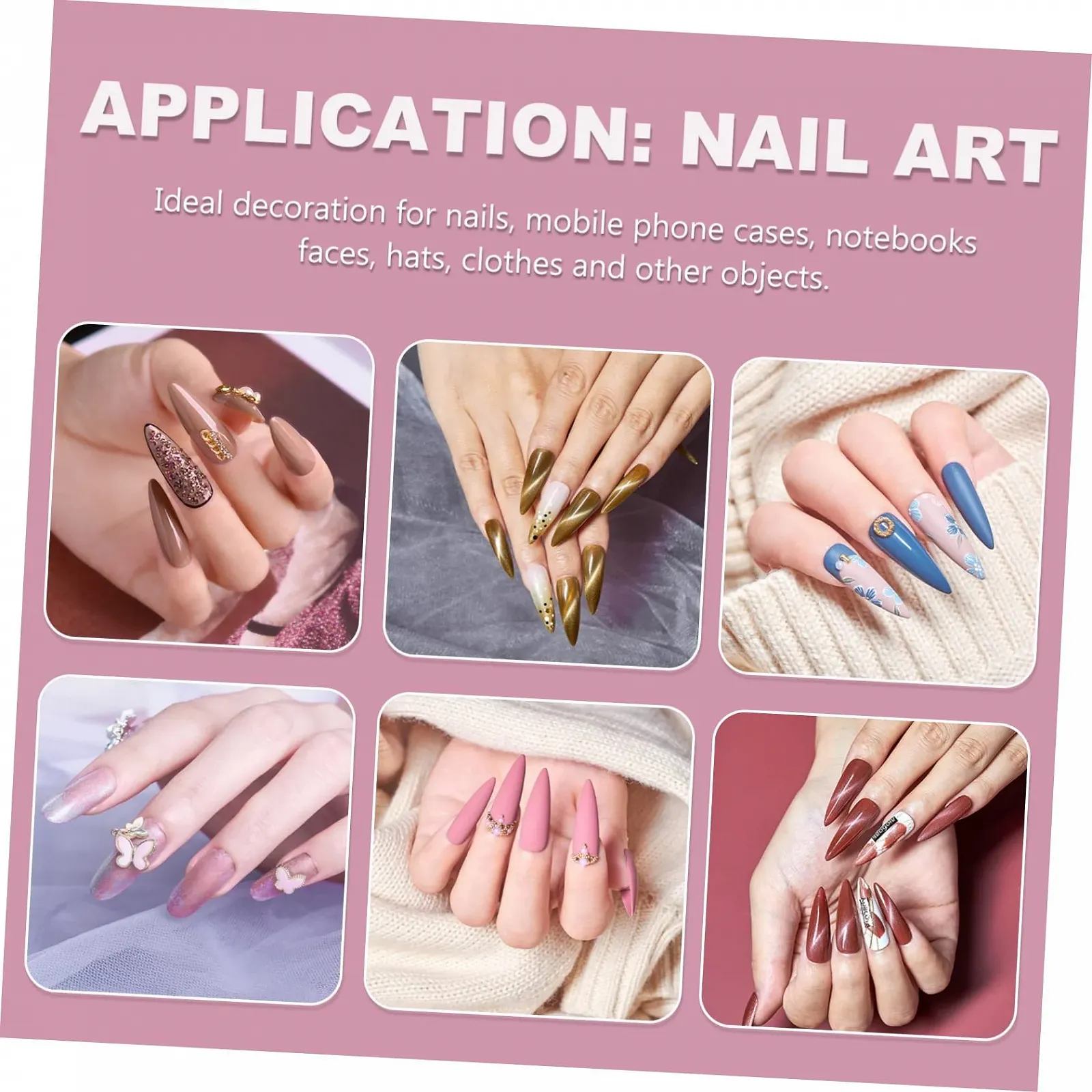 Прикраси для нігтів Кульки Сталь Золотий, фото №2