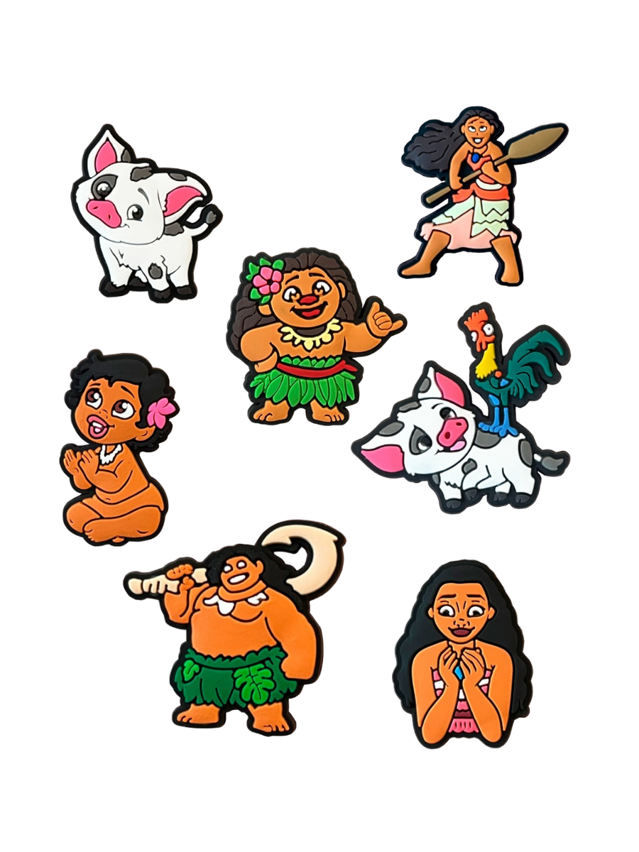 Джибітси Ваяна Moana Jibbitz 7 шт аксесуари крокс прикраса Dz_164_1, фото №1