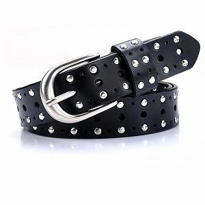 Ремень SpaRcz Кожаный 2.9 cm Винтажный с заклепками synthetic.ua - Фото 1
