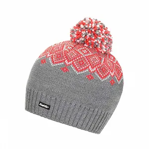 Дитяча шапка з помпоном Eisbär Slint Сірий / Рожевий Diva / Білий 55 - Фото 1