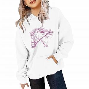 Худи Generisch С длинными рукавами и принтом лошади для детей synthetic.ua - Фото 1