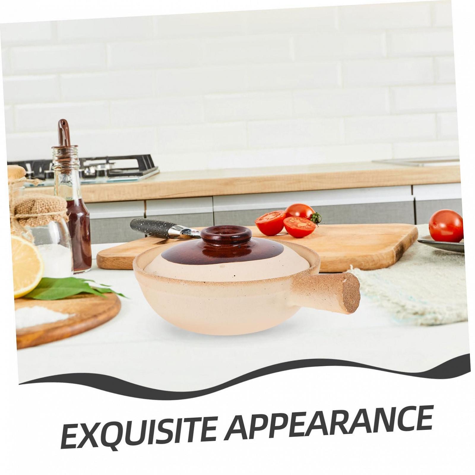 Керамическая кастрюля VALICLUD терракотовая с крышкой, термостойкая, для риса, фото №9