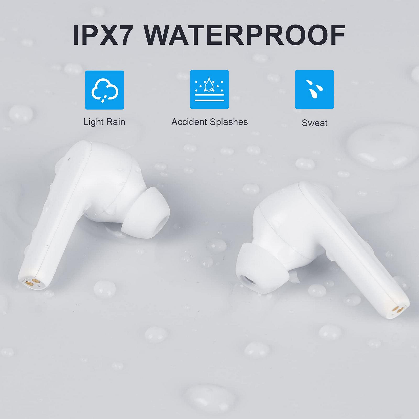 Навушники layajia Бездротові Bluetooth 5.1 Внутрішньоканальні Шумозаглушення Сенсорне керування 20 годин білого кольору, фото №5