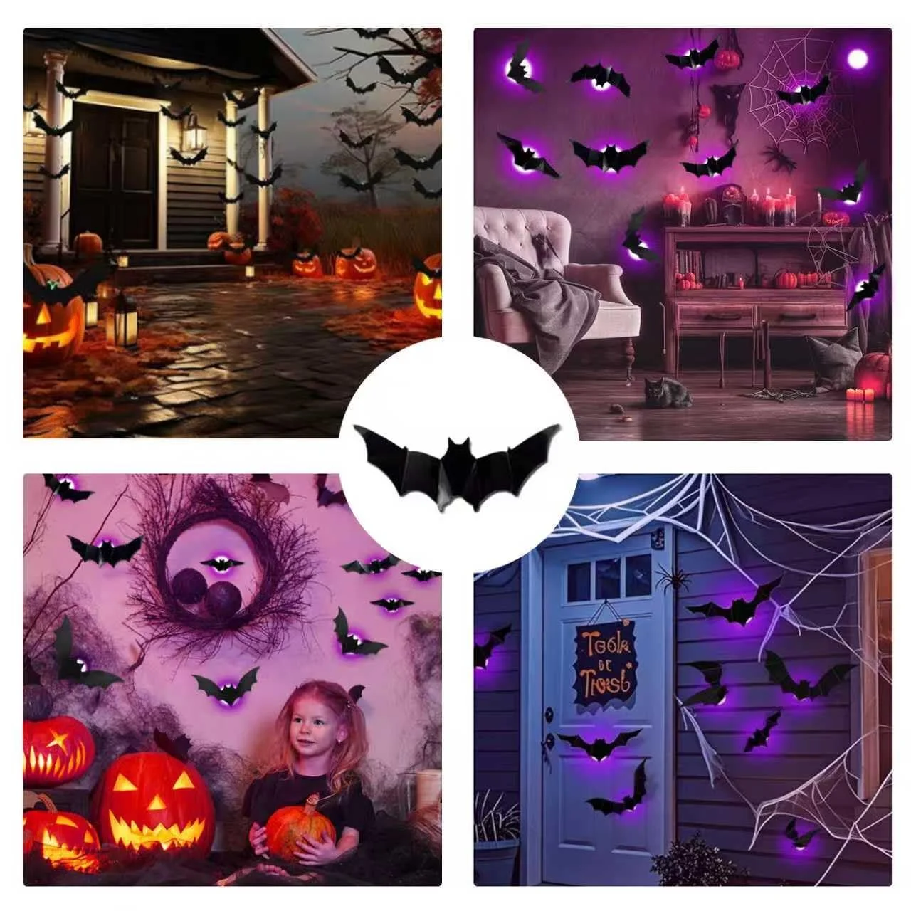 Набір LED наклейок Bat 24 шт. Purple, фото №7