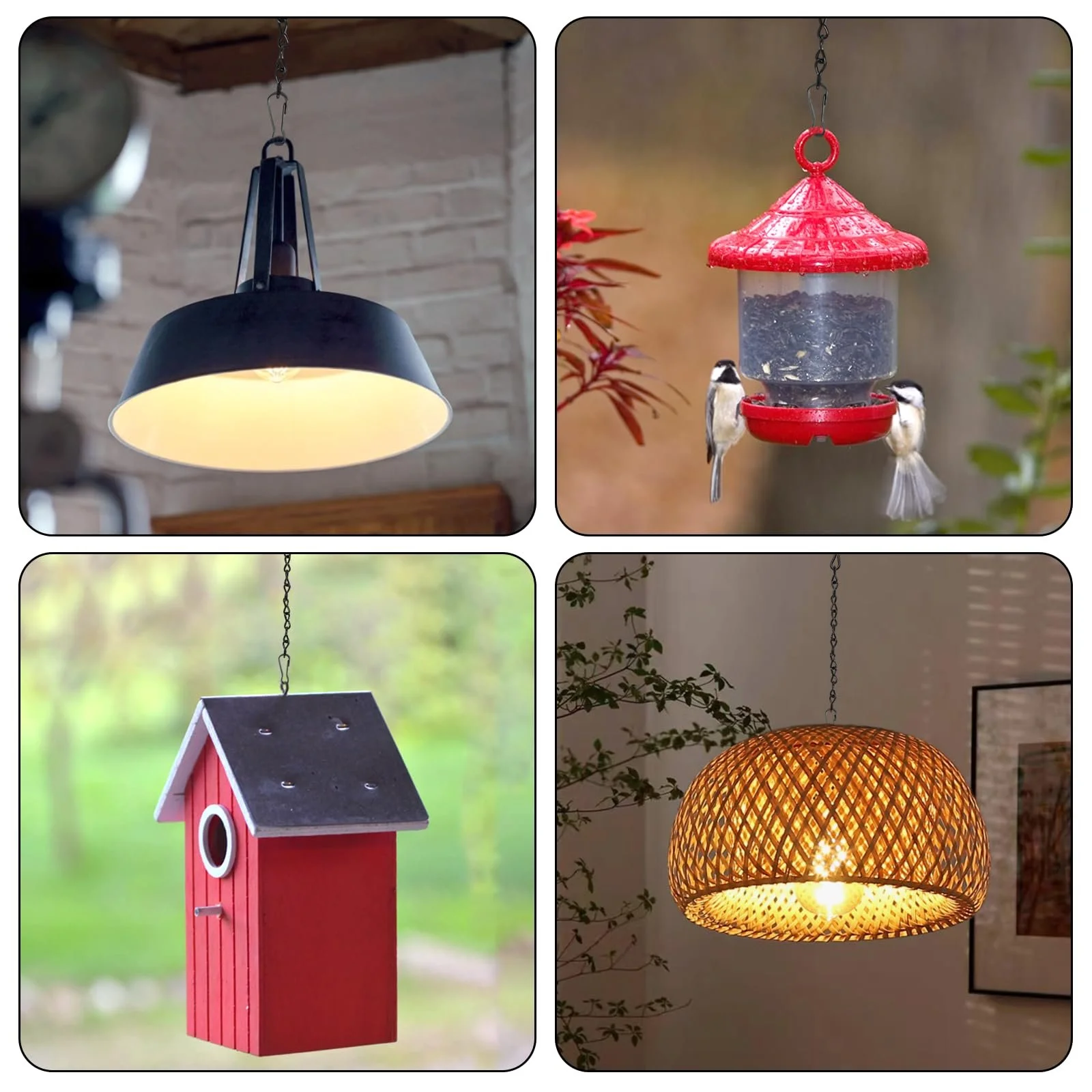 Ланцюги для підвішування DGN набір з 4 шт. металеві чорні 50 см, фото №6