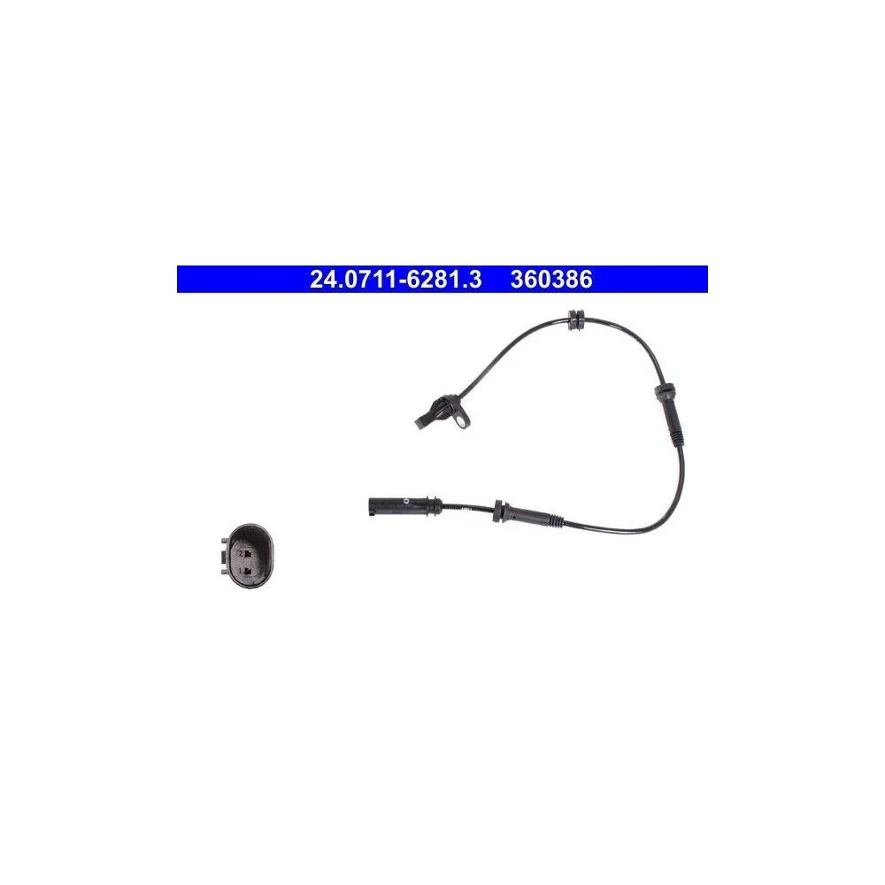 Датчик частоты вращения колеса ATE 24.0711-6281.3 для BMW, передняя ось, фото №1 Датчик частоты вращения колеса ATE 24.0711-6281.3 для BMW, передняя ось, фото №1