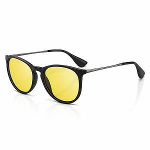 Солнцезащитные очки SUNGAIT SGT567SHKYSEU круглые винтажные женские классические ретро дизайнерские поляризованные Черная оправа - Фото 1