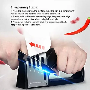 Точилка для ножів та ножиць 4-в-1 ручна з фіксованим кутом synthetic.ua - Фото 1