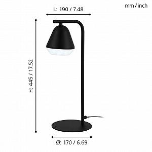 Настільна лампа EGLO Palbieta індустріальна 1 лампа сталь пластик чорна сатинована GU10 synthetic.ua - Фото 1