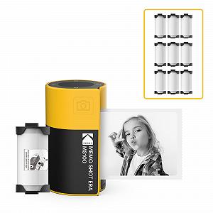 Фотокамера миттєвого друку KODAK Memo Shot ERA Kids + принтер фотоетикеток, жовтий (камера з 1 картриджем для етикеток One Touch + набір з 9 картриджів) - Фото 1