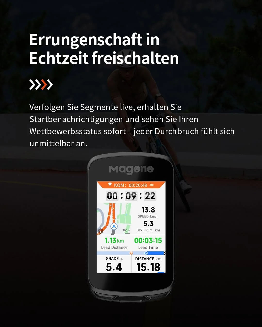 Велокомпьютер Magene C606 Pro GPS 2.8 дюйма цветной сенсорный экран ClimbPro Navigation Bluetooth ANT+ WiFi, фото №6