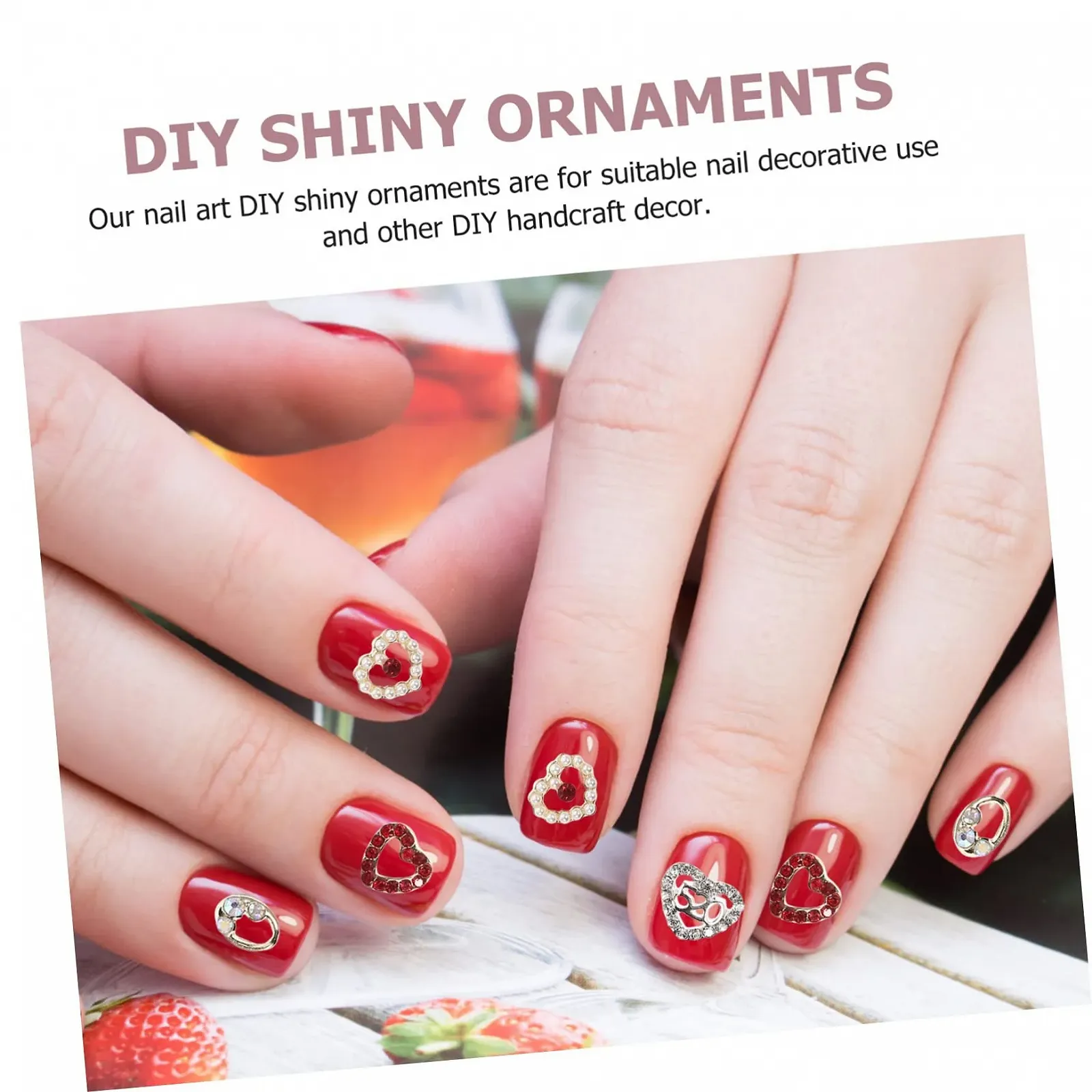 Стразы для ногтей Lurrose Сердце 40шт, фото №5