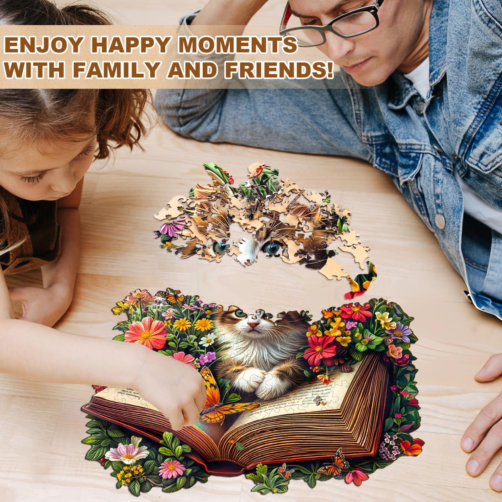 Пазл деревянный WOODBESTS Cat on Book 235 элементов 34 x 30.2 см, фото №5