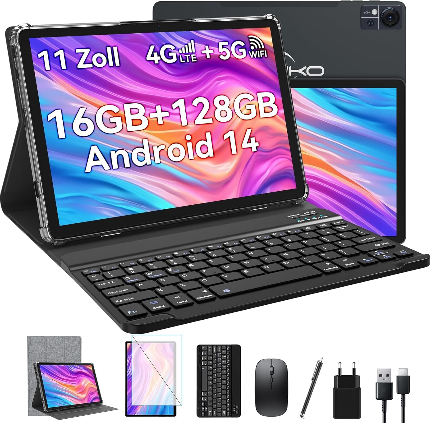Планшет 11" Full HD ZONKO D126 (8+8)/128Gb 4G 2-SIM 8 ядер Android 14 8000 mAh Сірий, фото №1
