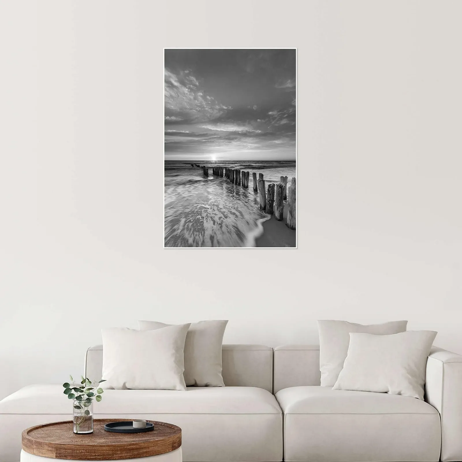 Постер Sunset on the North Sea Heiko Mundel Черно-белый 40 x 60 см, фото №6