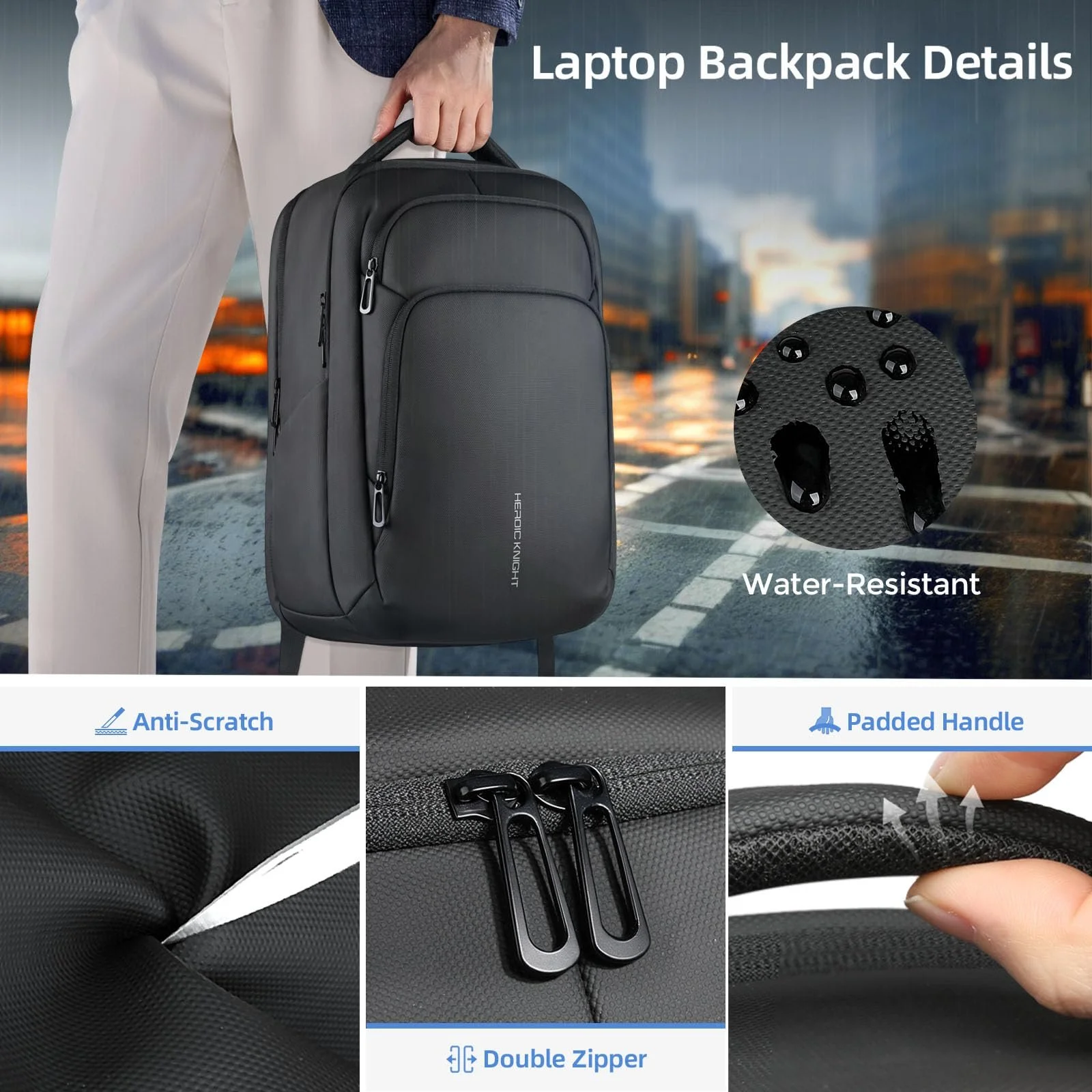 Рюкзак для ноутбука 30л Waterproof 17.3 дюйма USB-C/USB-A Black, фото №6 Рюкзак для ноутбука 30л Waterproof 17.3 дюйма USB-C/USB-A Black, фото №6