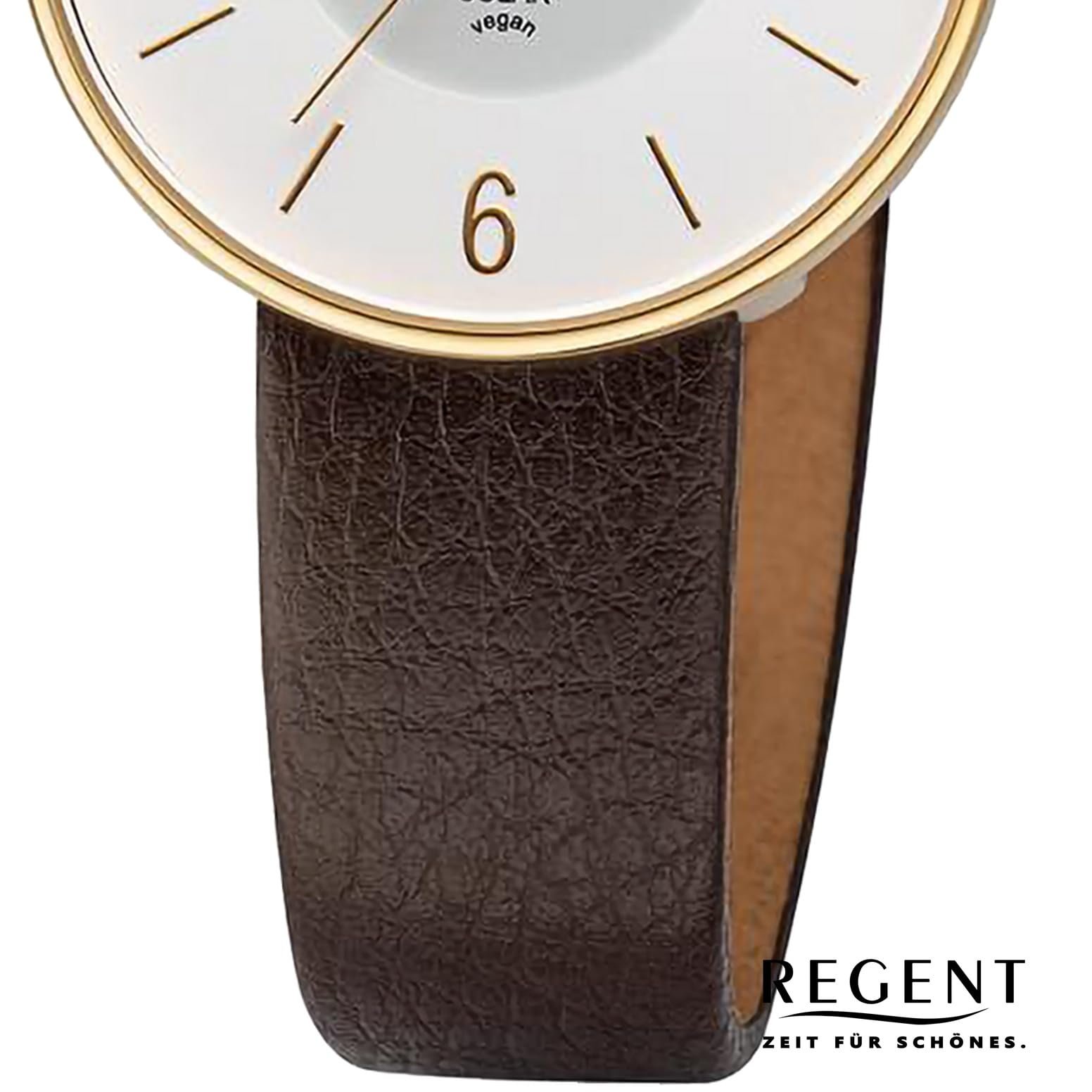 Часы REGENT Женские Аналоговые Solar One Size Темно-коричневый, Золотой белый, Ремешок., фото №3 Часы REGENT Женские Аналоговые Solar One Size Темно-коричневый, Золотой белый, Ремешок., фото №3