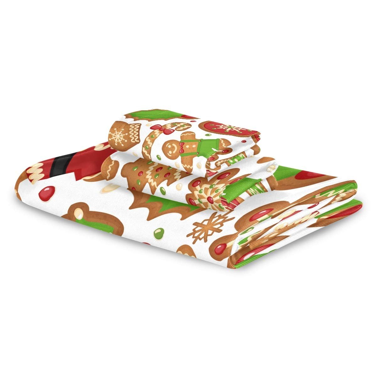 Набір рушників BEUSS Weihnachtsplätzchen Süßigkeiten 100% бавовна (1 банний рушник, 1 рушник для рук, 1 серветка для вмивання), фото №8