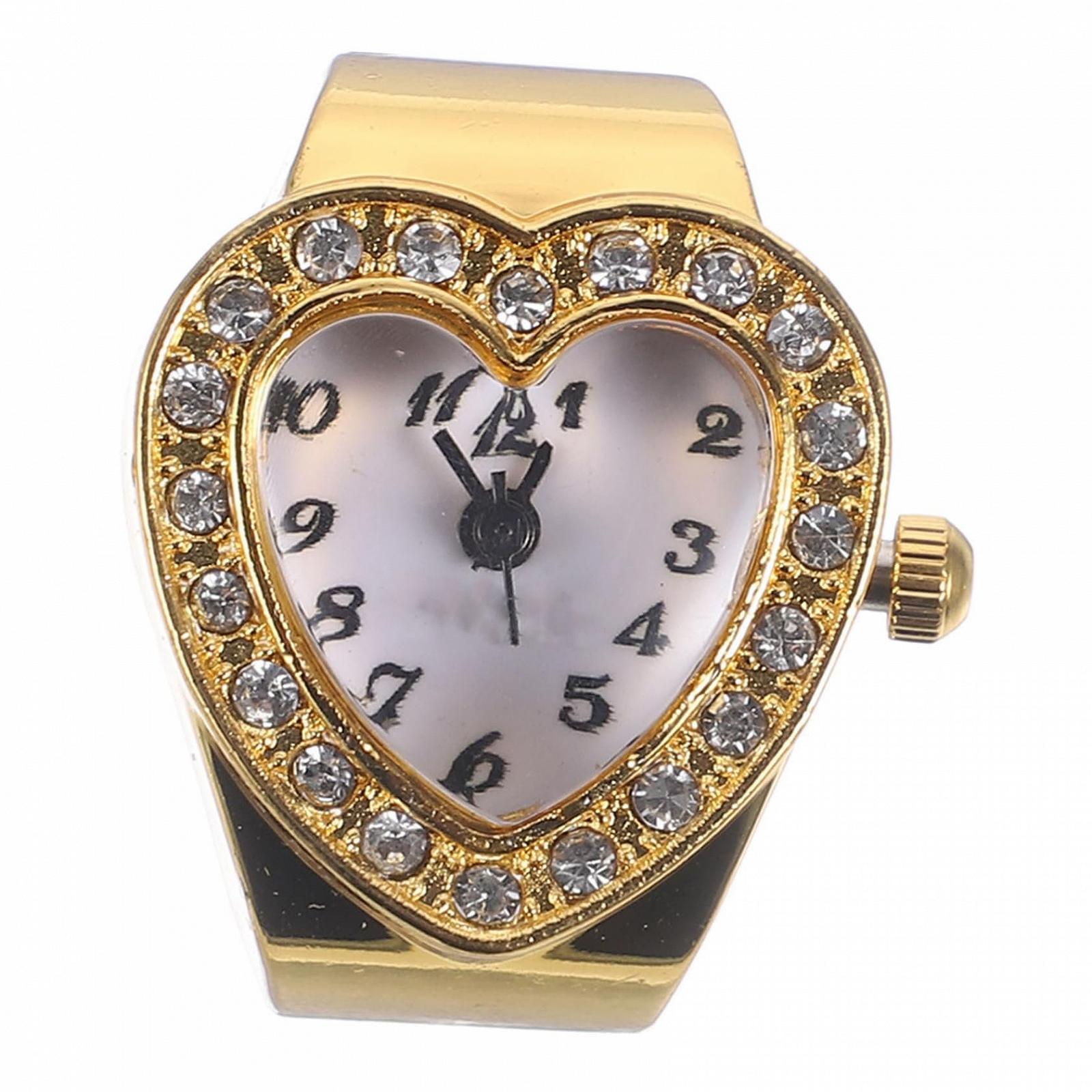 Кільце-годинник жіночий LIFKOME Серцеподібний з блискітками, регульований, фото №1 Кільце-годинник жіночий LIFKOME Серцеподібний з блискітками, регульований, фото №1