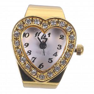 Кільце-годинник жіночий LIFKOME Серцеподібний з блискітками, регульований - Фото 1