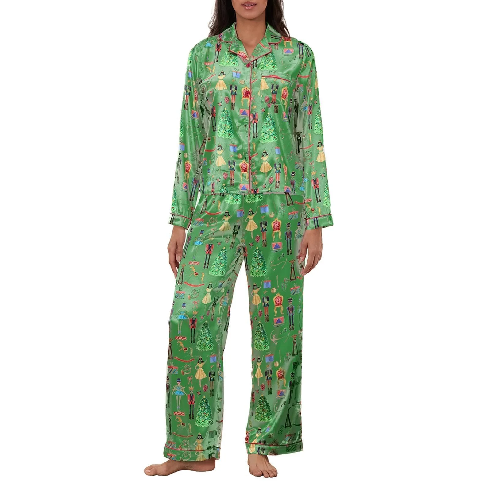 Комплект пижам Achlibe с рождественским принтом елки, фото №2 Комплект пижам Achlibe с рождественским принтом елки, фото №2