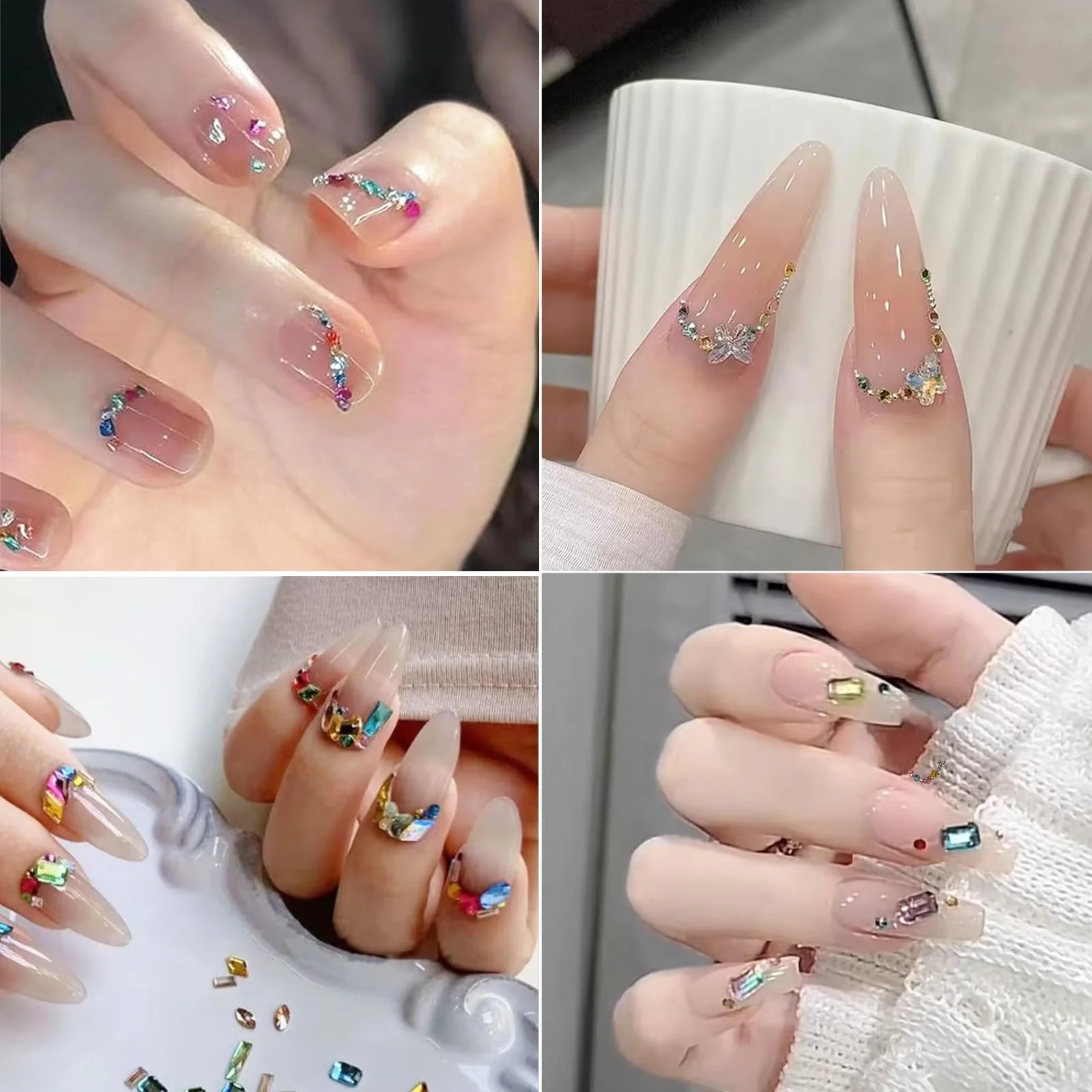 Підвіски для нігтів 3D Стрази Французький стиль Різні форми Кольоровий 3000 шт., фото №7