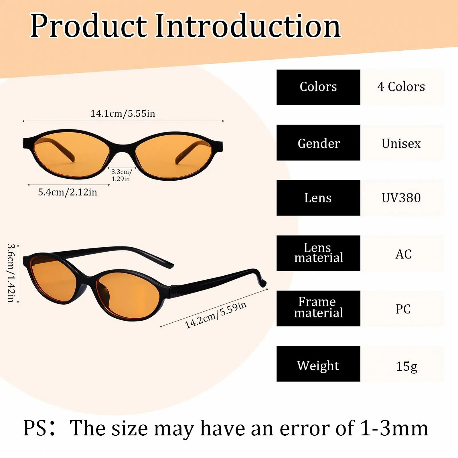 Солнцезащитные очки овальные Zuimei в стиле ретро 90-х, узкие, фото №2