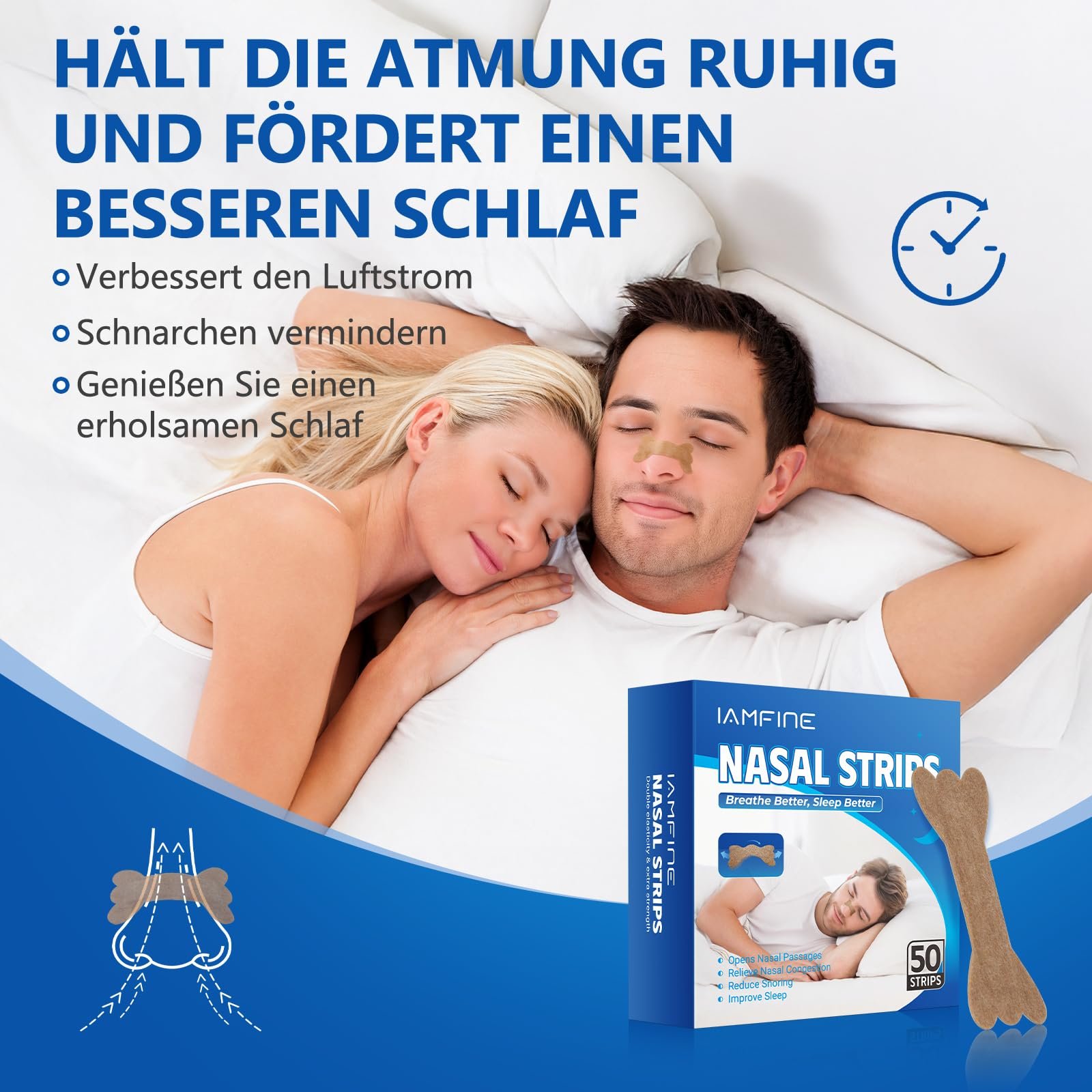 Назальні смужки NoName Проти Хропіння 50 шт, фото №5