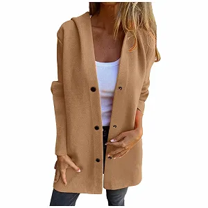 Жіночий Тренч Пальто Довге Однотонне - Фото 1